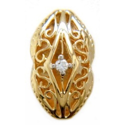 B3621 14K 1 DIAMOND SLIDE WITH FILIGREE DESIGN 